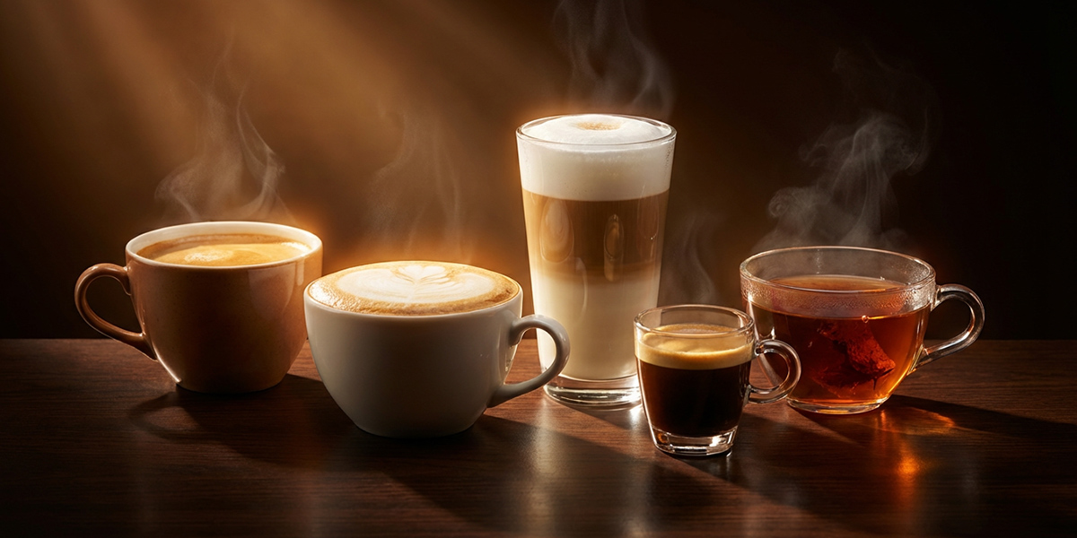 Heißgetränke, Getränkekarte